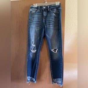 Distressed KanCan cropped jeans